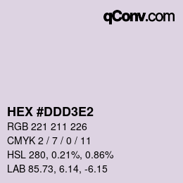 Color code: HEX #DDD3E2 | qconv.com