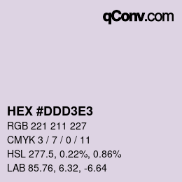 Color code: HEX #DDD3E3 | qconv.com