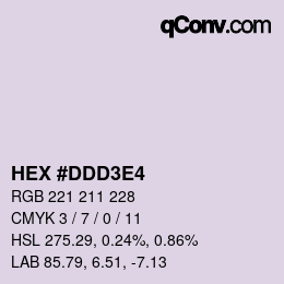 Color code: HEX #DDD3E4 | qconv.com