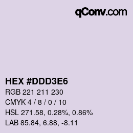 Color code: HEX #DDD3E6 | qconv.com