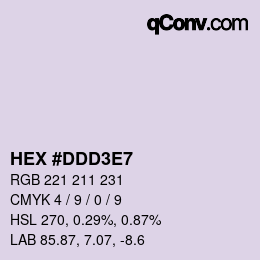 Color code: HEX #DDD3E7 | qconv.com