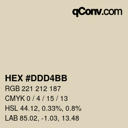 颜色代码: HEX #DDD4BB | qconv.com