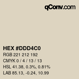 颜色代码: HEX #DDD4C0 | qconv.com
