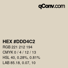 カラーコード: HEX #DDD4C2 | qconv.com