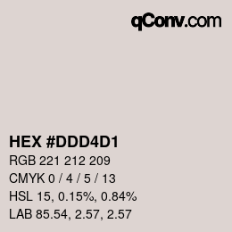 颜色代码: HEX #DDD4D1 | qconv.com