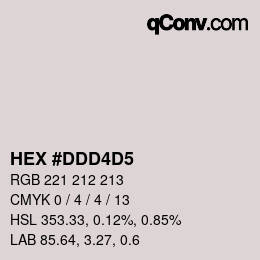 カラーコード: HEX #DDD4D5 | qconv.com