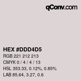 Color code: HEX #DDD4D5 | qconv.com