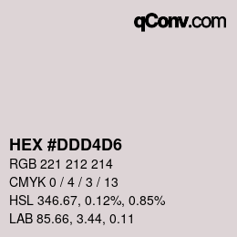カラーコード: HEX #DDD4D6 | qconv.com