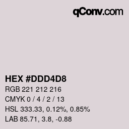 颜色代码: HEX #DDD4D8 | qconv.com