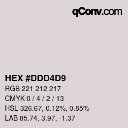 カラーコード: HEX #DDD4D9 | qconv.com