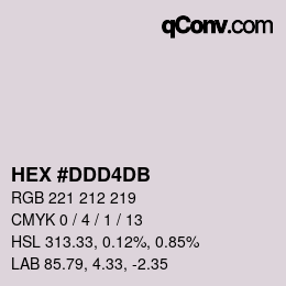 カラーコード: HEX #DDD4DB | qconv.com