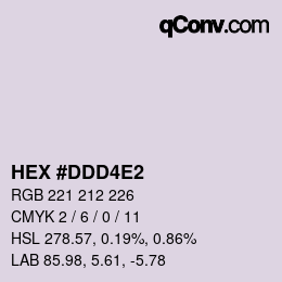 カラーコード: HEX #DDD4E2 | qconv.com