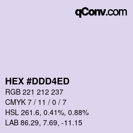 颜色代码: HEX #DDD4ED | qconv.com