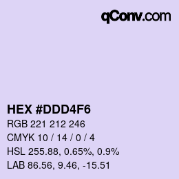 Color code: HEX #DDD4F6 | qconv.com