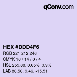 Color code: HEX #DDD4F6 | qconv.com