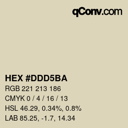 カラーコード: HEX #DDD5BA | qconv.com
