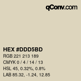 カラーコード: HEX #DDD5BD | qconv.com