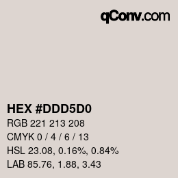 Color code: HEX #DDD5D0 | qconv.com