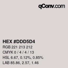 カラーコード: HEX #DDD5D4 | qconv.com