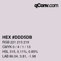 カラーコード: HEX #DDD5DB | qconv.com