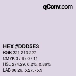 カラーコード: HEX #DDD5E3 | qconv.com