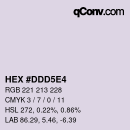 カラーコード: HEX #DDD5E4 | qconv.com
