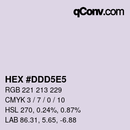 Color code: HEX #DDD5E5 | qconv.com