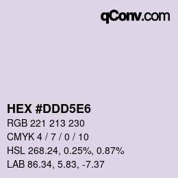 Color code: HEX #DDD5E6 | qconv.com