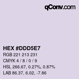カラーコード: HEX #DDD5E7 | qconv.com