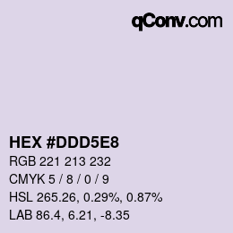 カラーコード: HEX #DDD5E8 | qconv.com