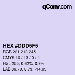 カラーコード: HEX #DDD5F5 | qconv.com