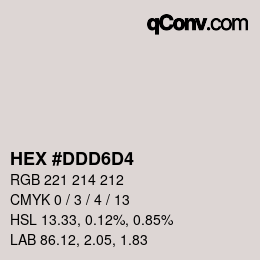 カラーコード: HEX #DDD6D4 | qconv.com