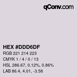 カラーコード: HEX #DDD6DF | qconv.com