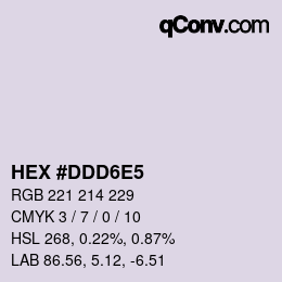 Color code: HEX #DDD6E5 | qconv.com