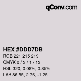 颜色代码: HEX #DDD7DB | qconv.com