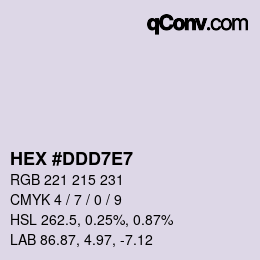 Código de color: HEX #DDD7E7 | qconv.com