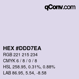 颜色代码: HEX #DDD7EA | qconv.com