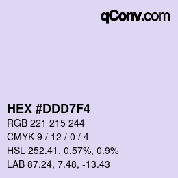 カラーコード: HEX #DDD7F4 | qconv.com