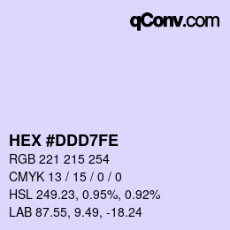 Color code: HEX #DDD7FE | qconv.com