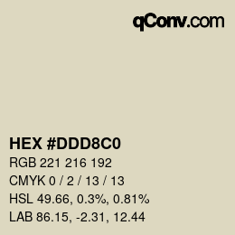 カラーコード: HEX #DDD8C0 | qconv.com