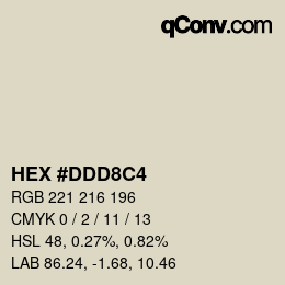 Color code: HEX #DDD8C4 | qconv.com