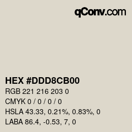 Color code: HEX #DDD8CB00 | qconv.com