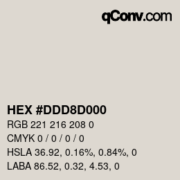 Color code: HEX #DDD8D000 | qconv.com