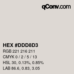 Color code: HEX #DDD8D3 | qconv.com