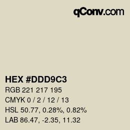 Color code: HEX #DDD9C3 | qconv.com