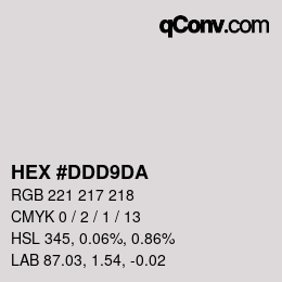 カラーコード: HEX #DDD9DA | qconv.com