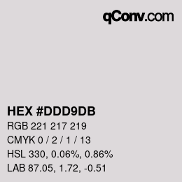 カラーコード: HEX #DDD9DB | qconv.com