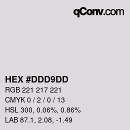 Color code: HEX #DDD9DD | qconv.com