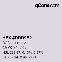 Color code: HEX #DDD9E2 | qconv.com