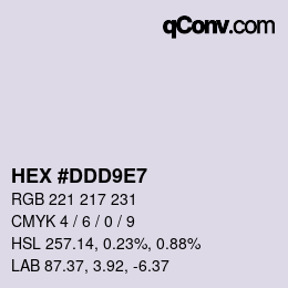 カラーコード: HEX #DDD9E7 | qconv.com